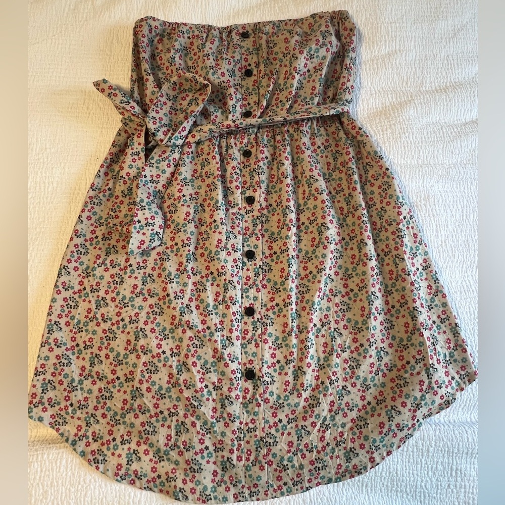 Strapless floral dress